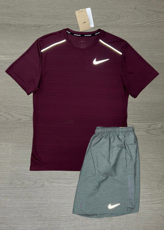 Nike Maroon Miler x Grey Challenger Set