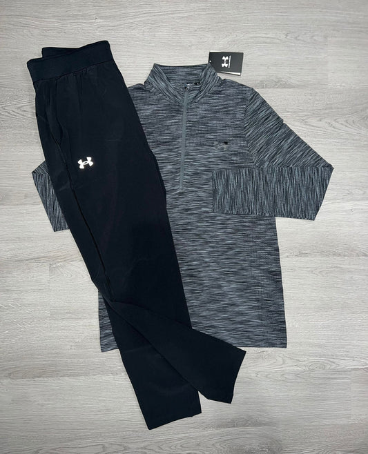 Under Armour Grey Textured Quarter-Zip Set